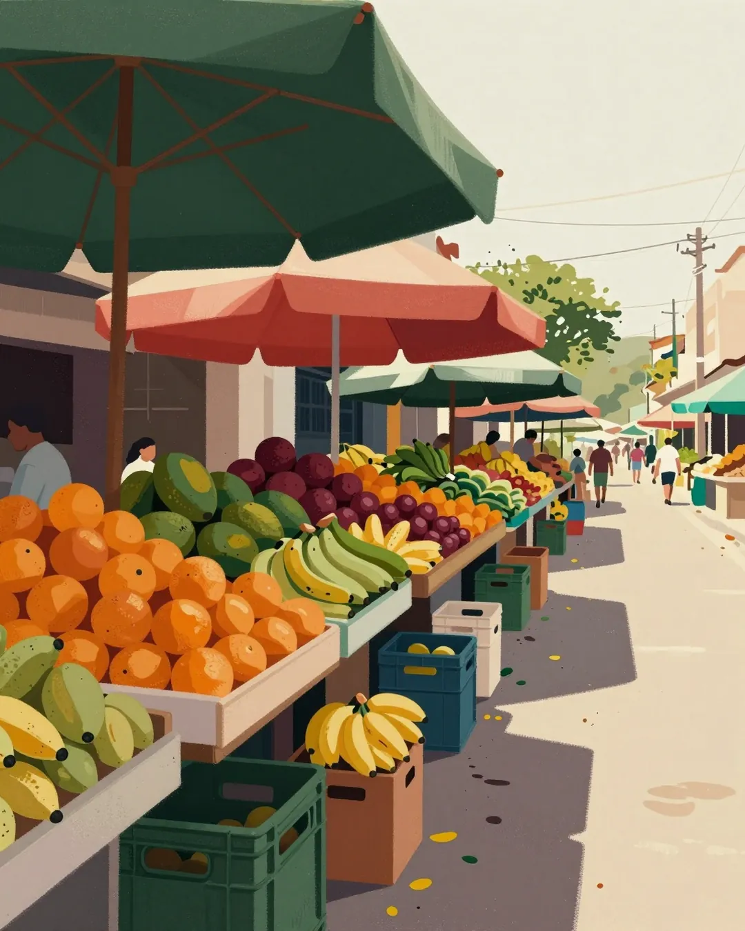 feira de domingo com fruta bonita e preço bom, chega cedo